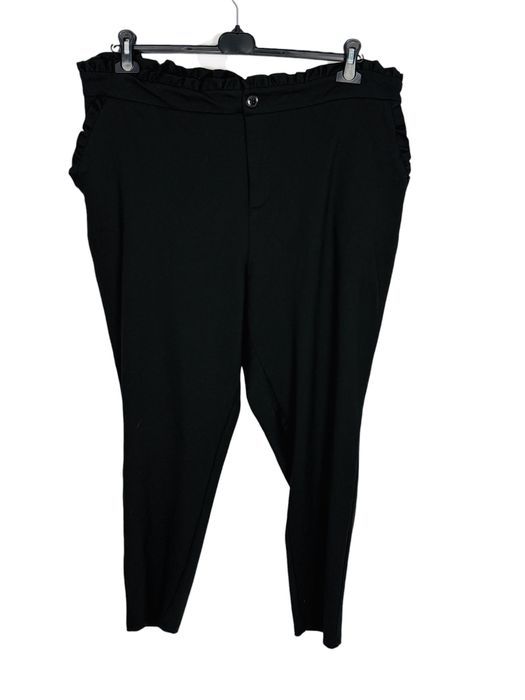 Czarne elastyczne spodnie z falbanką 5XL 50 Zizzi