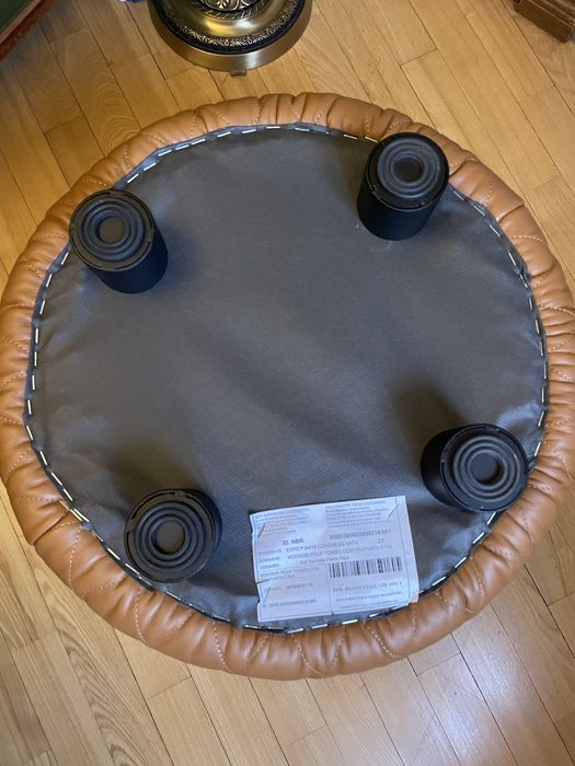 Круглый Пуф Natuzzi Italia из натуральной кожи