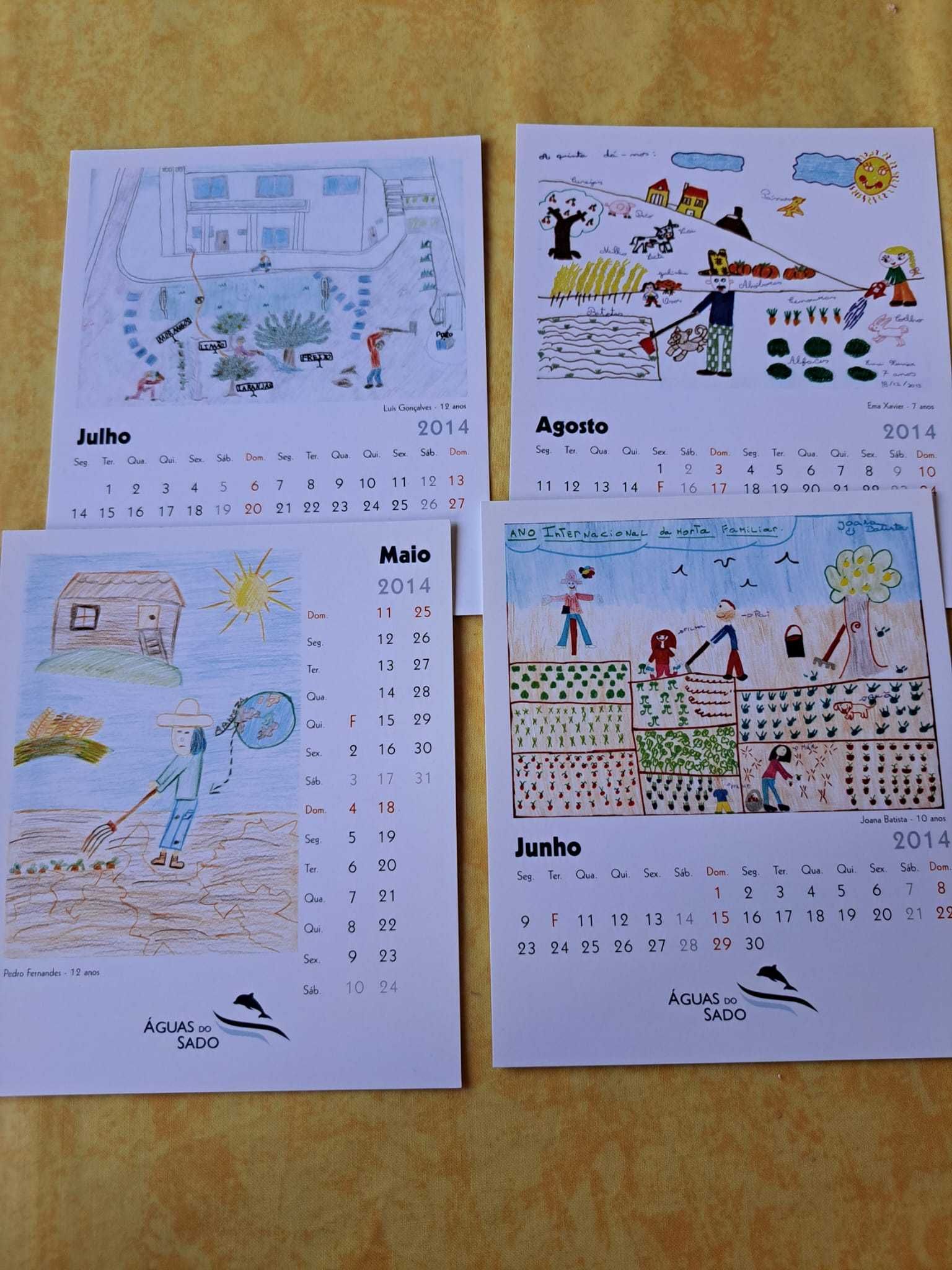 Calendário 2014 com desenhos infantis sobre Agricultura Familiar