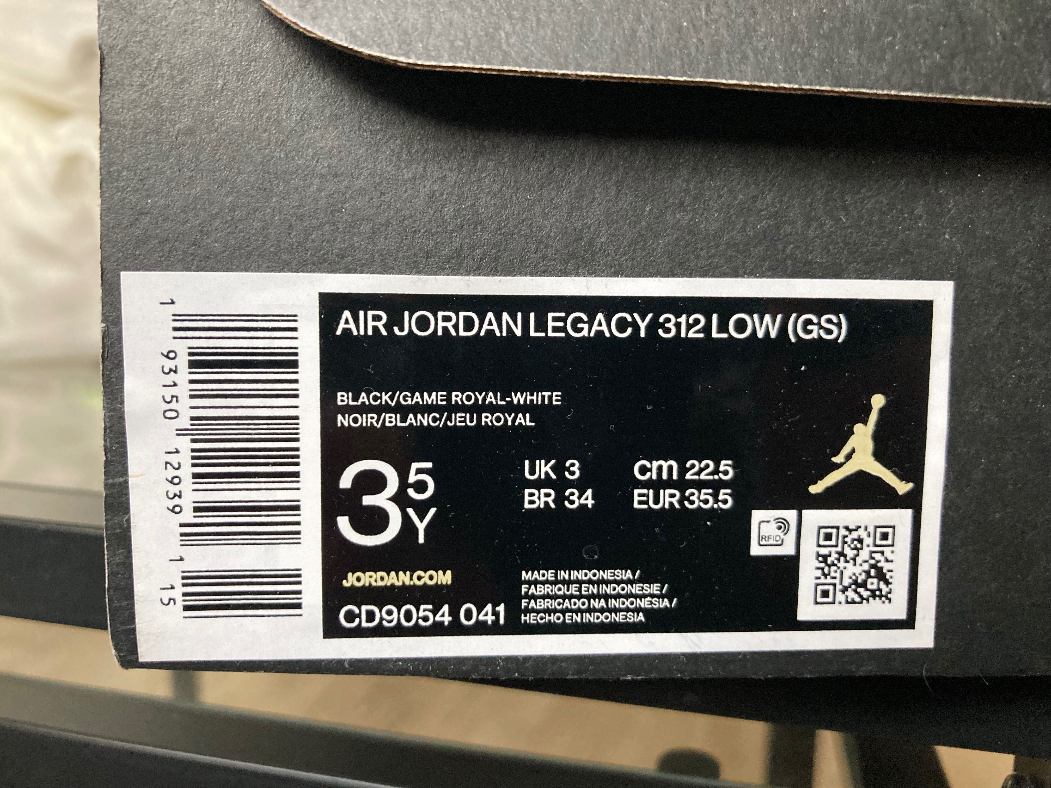 Buty dla dziecka Air Jordan Legacy 312 Low. Rozmiar 35,5. Nowe