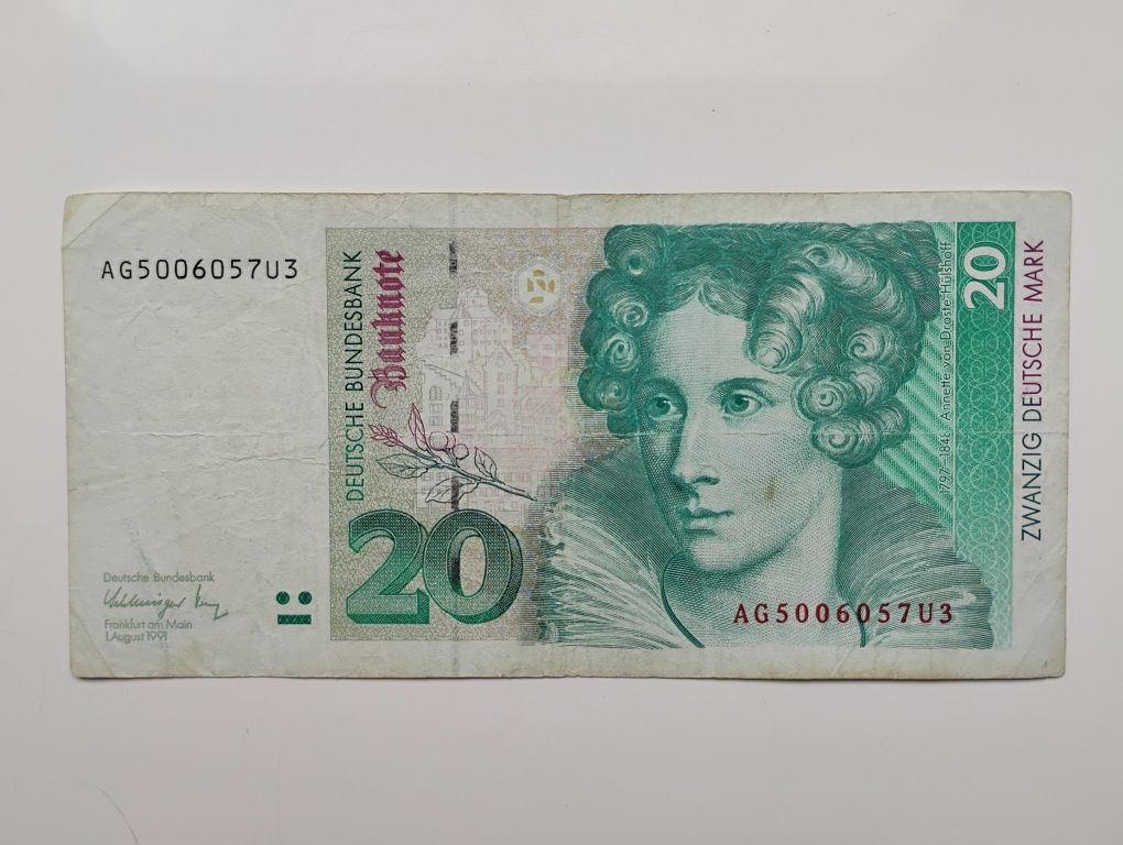 Banknot Niemcy - 20 marek z 1991 r. -RFN-