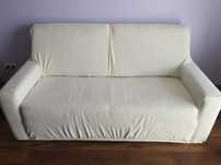 Sofa kremowa z funkcją spania 180cm