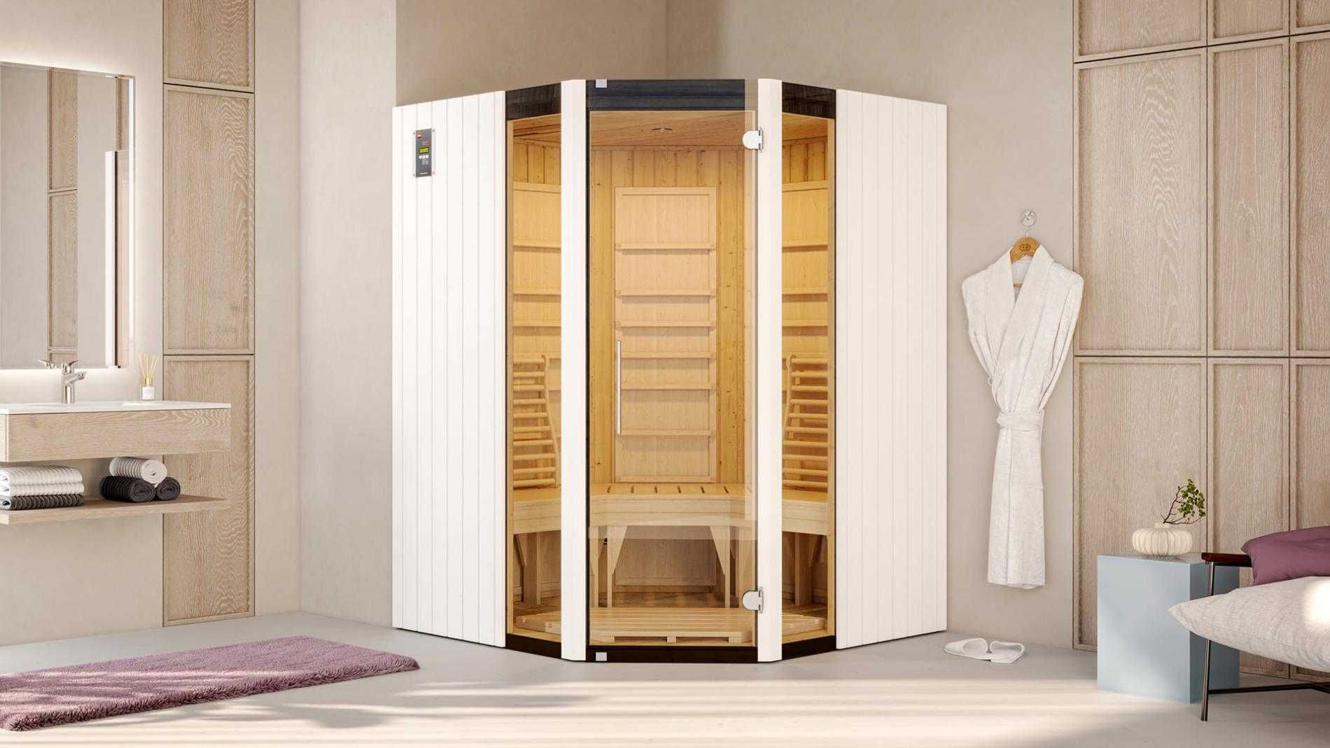 Sauna FIŃSKA INFRARED 2w1 sucha 2-3 osobowa piec HARVIA 220v 20tys zł