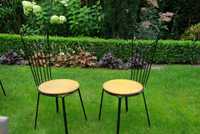 Ogrodowe krzesła, PRL, metalowe krzesła PRL