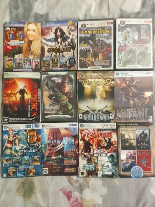 PC ПК DVD диски з іграми 12шт.по 70грн.