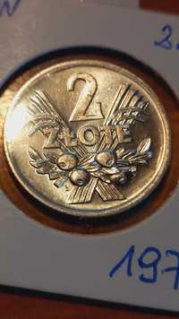 Moneta 2 zl 1974 Jagody stan UNC.