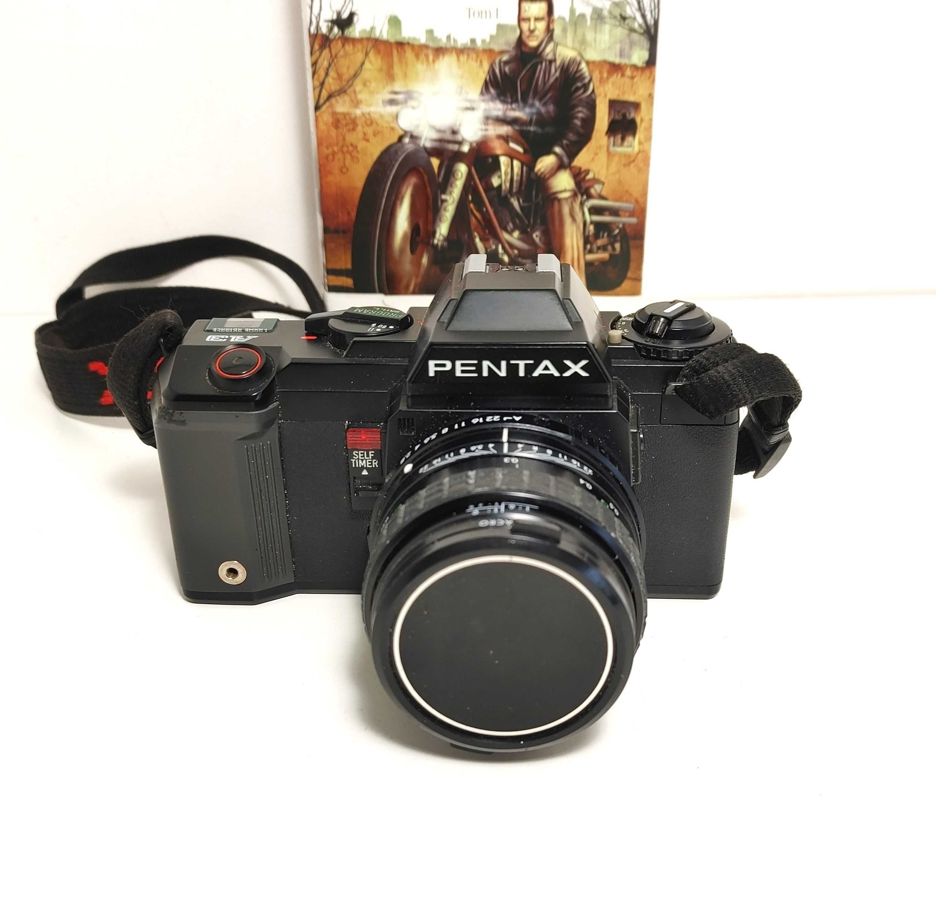 Analogowa lustrzanka PENTAX A3 z szerokokątnym 28 mm 1:2,8 Sigma