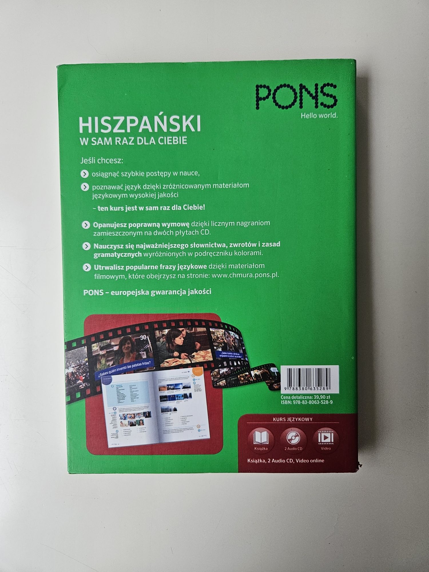 Hiszpański w sam raz dla Ciebie PONS A1/A2