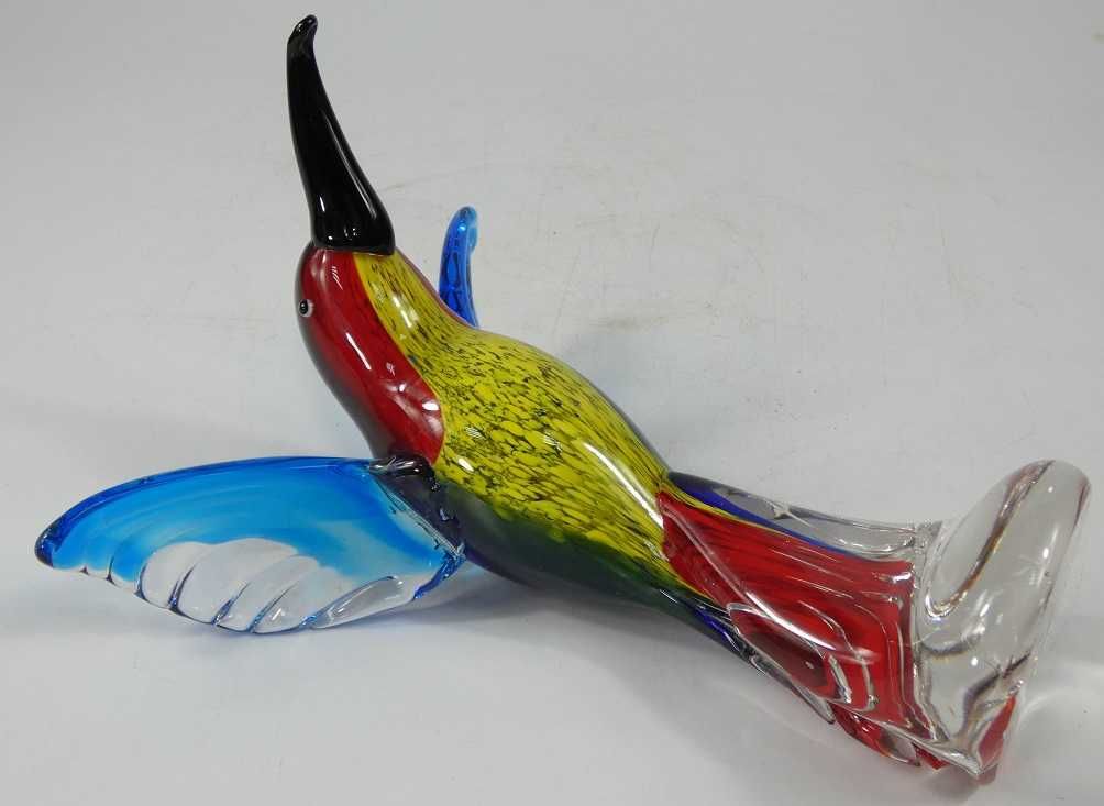 Figura szkło KOLIBER ptak 21 cm figurka MURANO