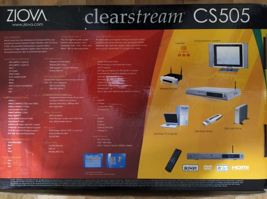 Odtwarzacz sieciowy DVD ZIOVA Clearstream CS505