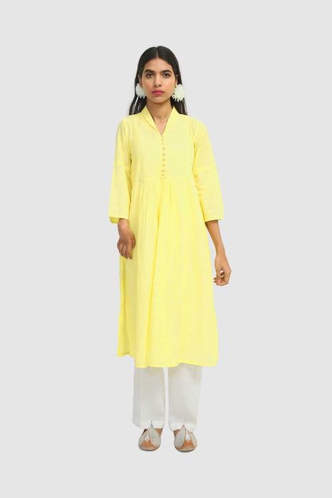 Nowa indyjska tunika XXL 44 bawełna konopia żółty kameez kurta boho