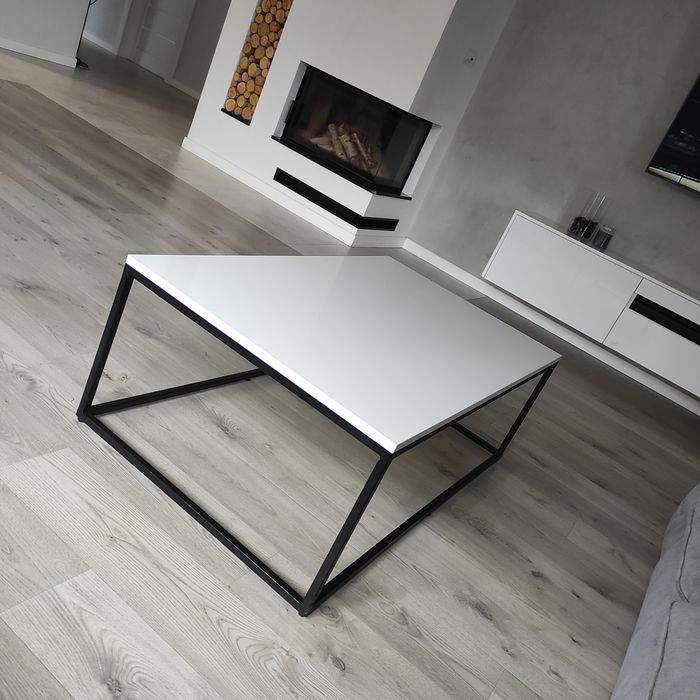 Stolik industrialny loft biały lakier