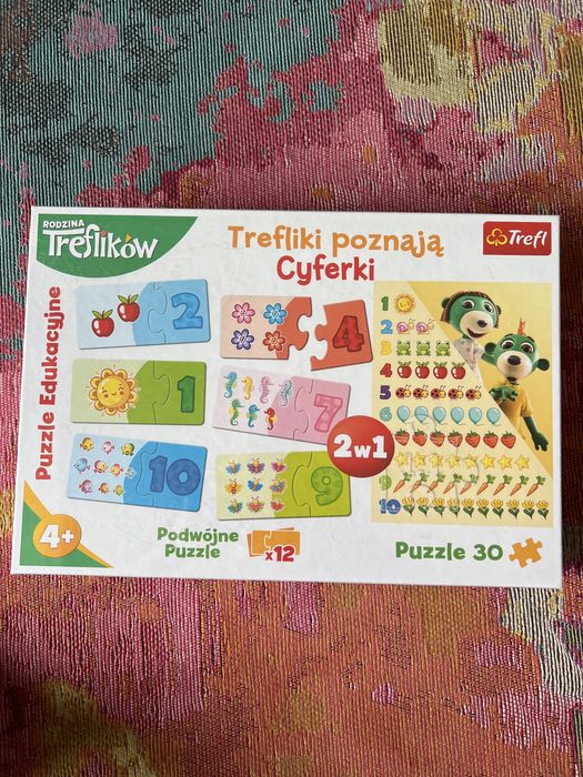 Puzzle dzieciece Trefliki poznają cyferki