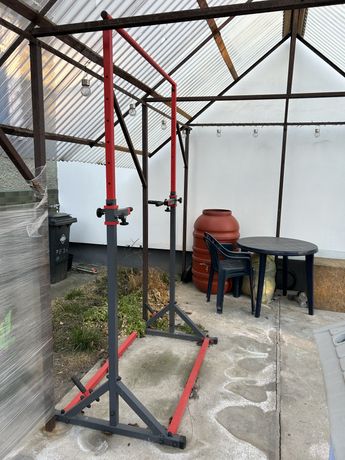 Drążek + poręcz do podciagania + uchwyty do dipów i pompek