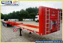 TELEMEGA wysuw 7.50 m, 3 osie, ADR EX3- MEGA Trailers!!  GOTOWA - Platforma 3 osie, 21,6 m rozciągana, 3 oś skrętna !