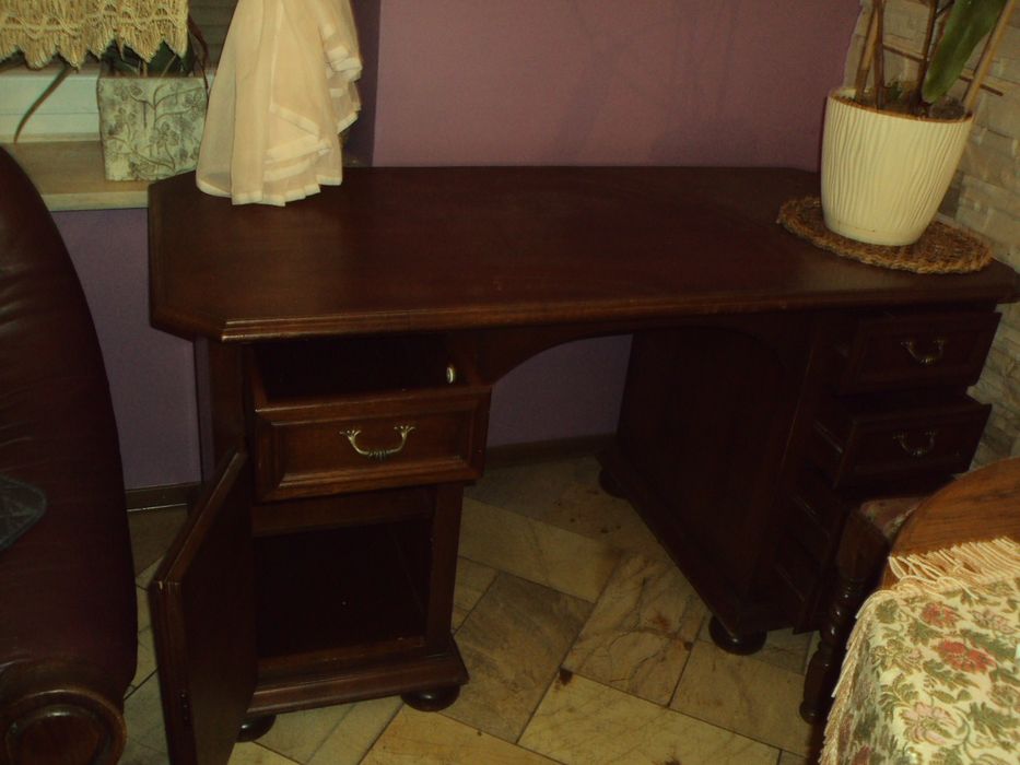 Drewniane dębowe biurko, Vintage, antyk