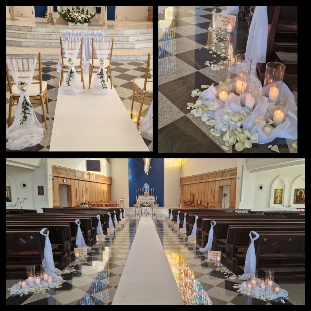 Dekoracja sali, kościoła na ślub