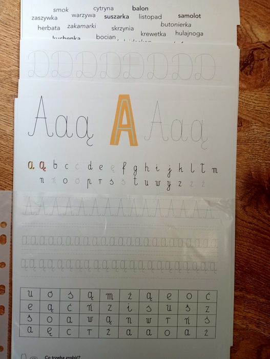 Karty pracy alfabet pismo odręczne