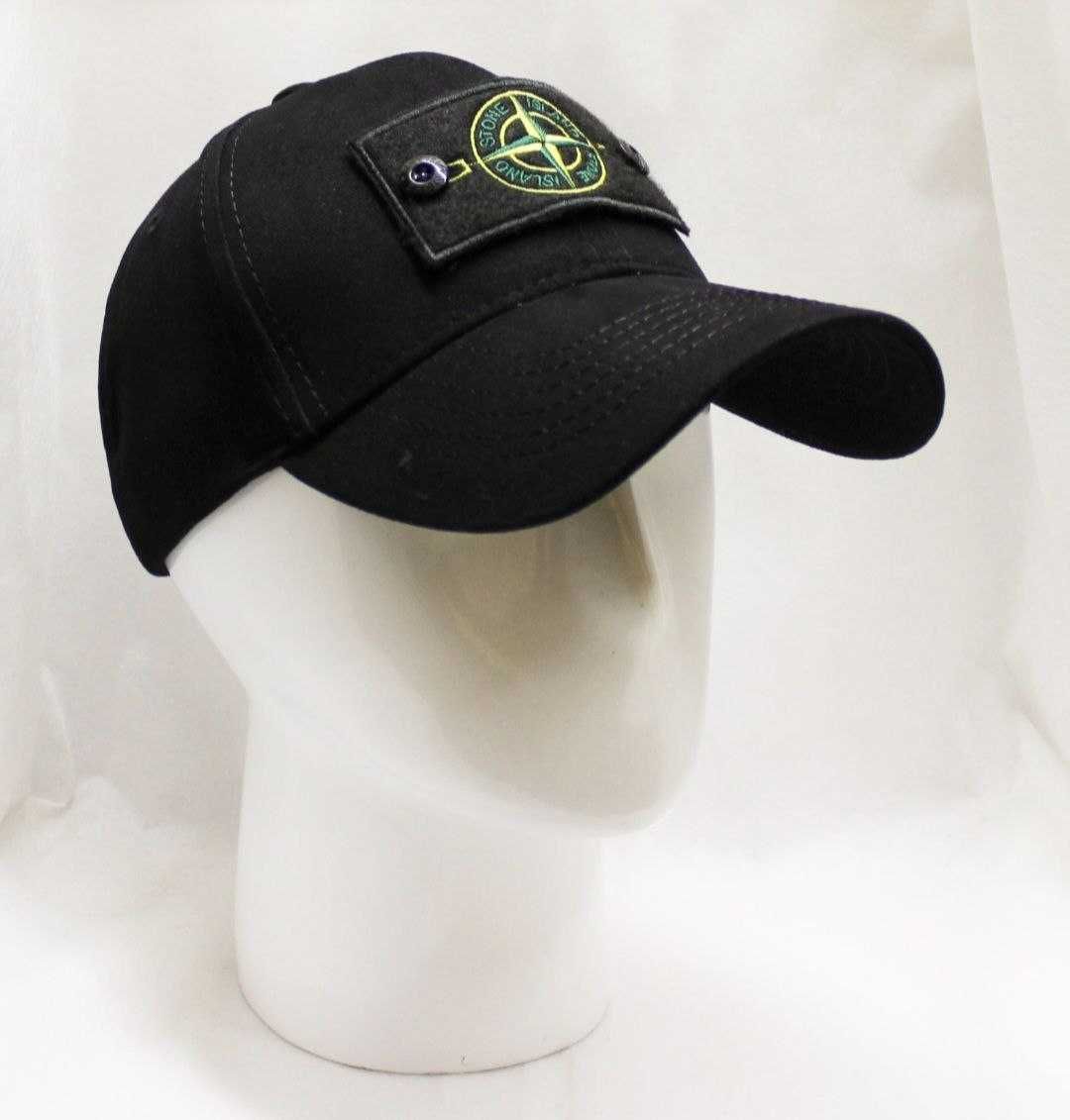 Кепка Stone Island чоловіча жіноча чорна one size Стон Айленд з патчем