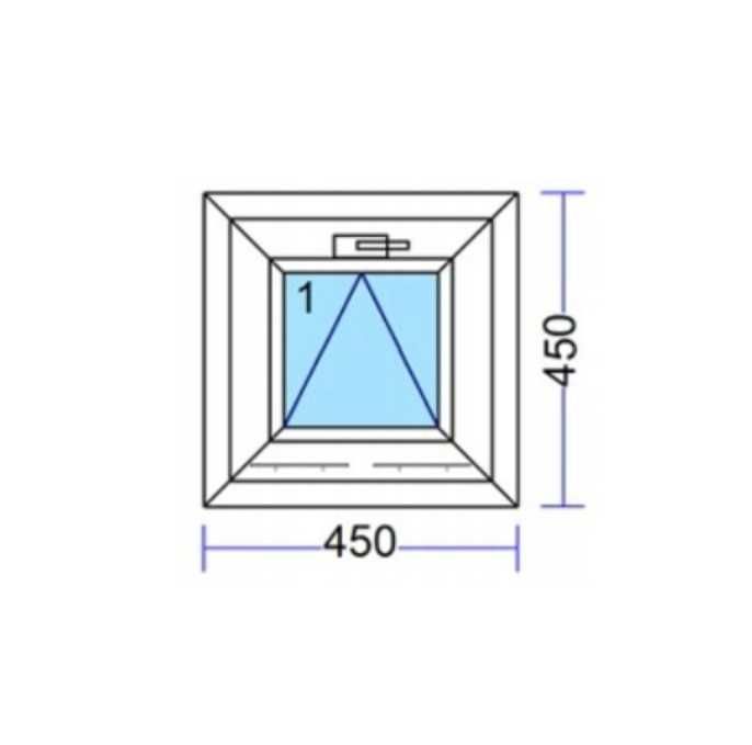 NOWE OKNO PCV / PVC EKOSOL 450 X 450 mm 45 X 45 cm