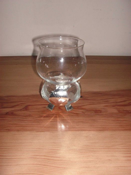 Suporte para Vela e Galheteiro em Vidro, Aneleira e Folhas em Cristal