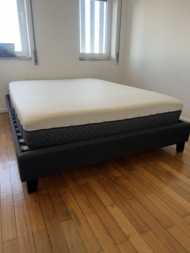 Emma Original Hybrid V2 140x200 & Sommier ROANNE cinza 140x200