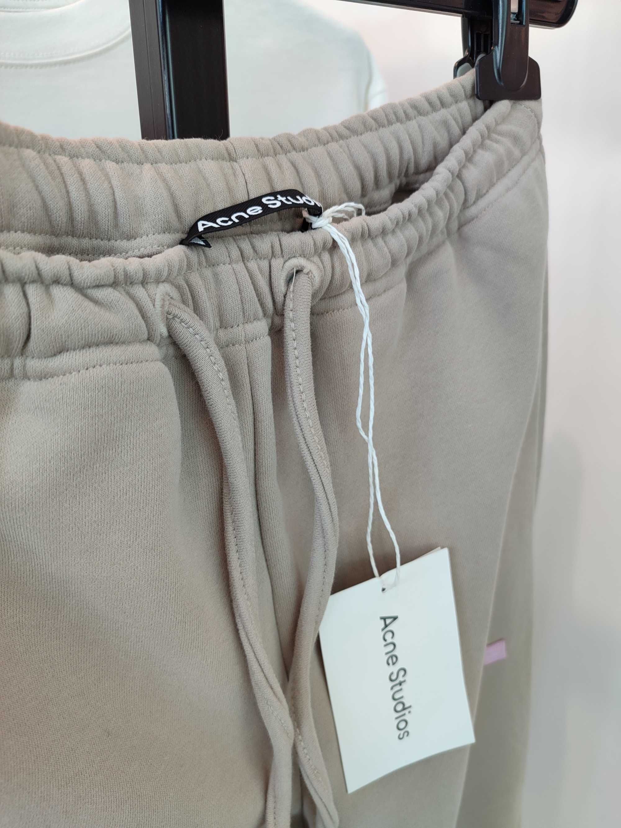 Штани Acne Studios Wide Leg Logo Embroidered Sweatpants Khaki