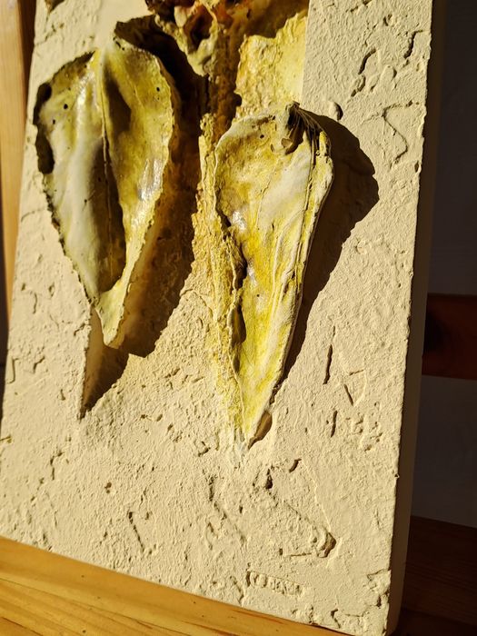 Obraz rękodzieło ceramika 3D słonecznik