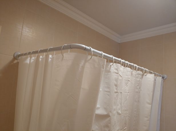 Varão angular (em L) para cortina duche / banheira