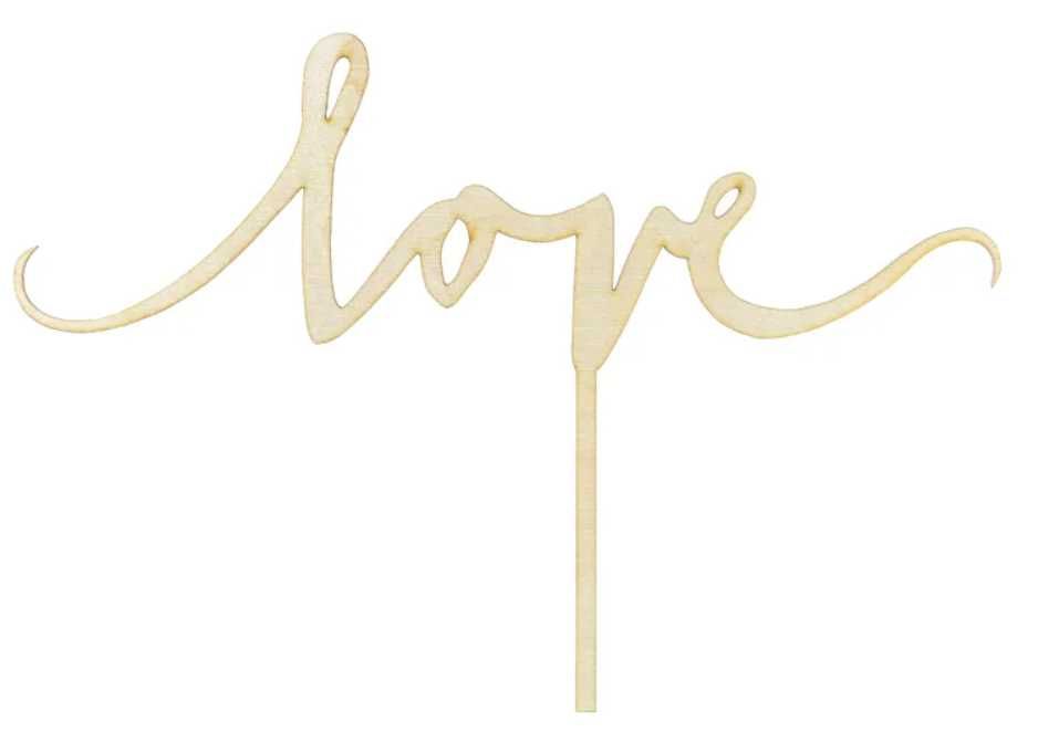 Topper drewniany Love, ślub, wesele