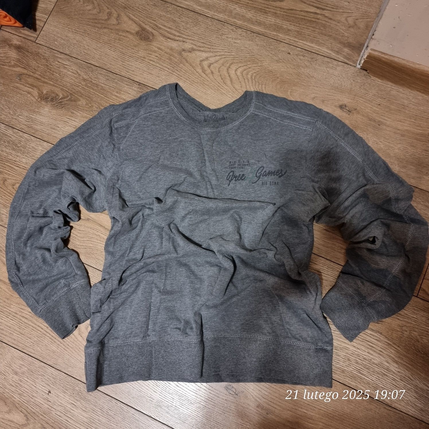 Bluza bawełniana męska młodzieżowa szara big star