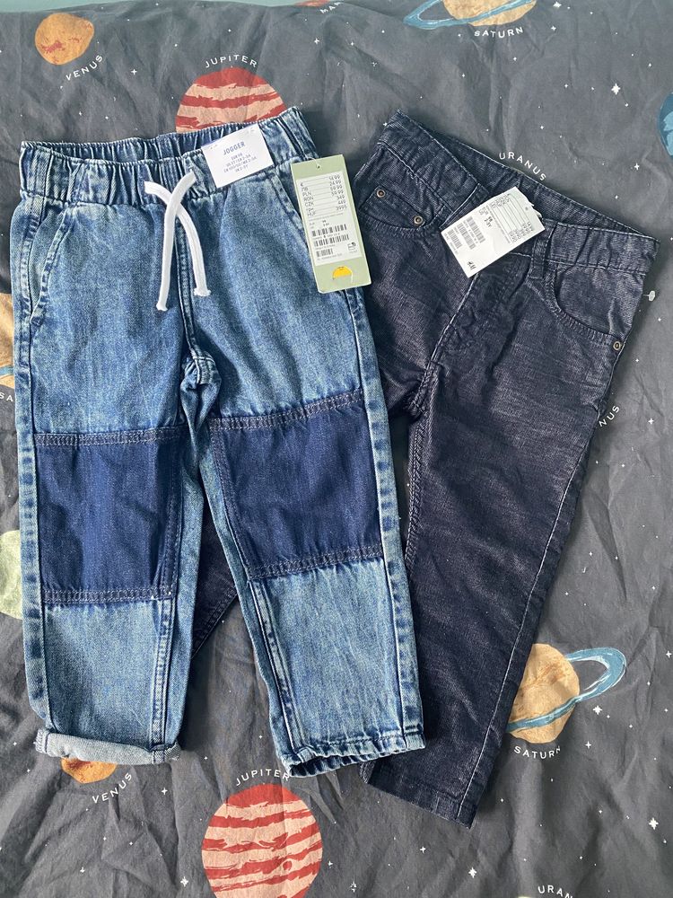 Spodnie jeansy dzieciece H&M rozm 98 2-3L nowe 2szt