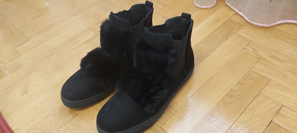 Замшеві чорні черевички, 40 розмір