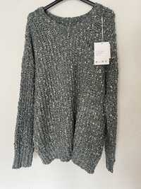 Sweter z bukli boucle oversize uniwersalny