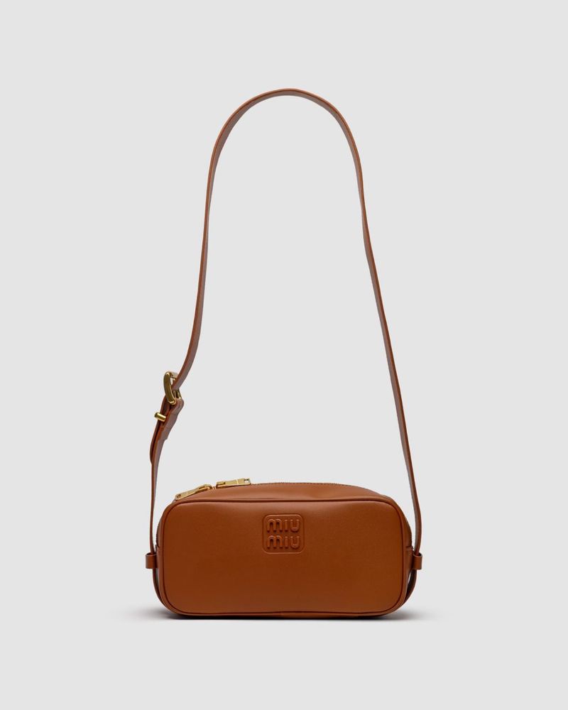Torebka Miu Miu Nappa Leather Shoulder Bag Brown