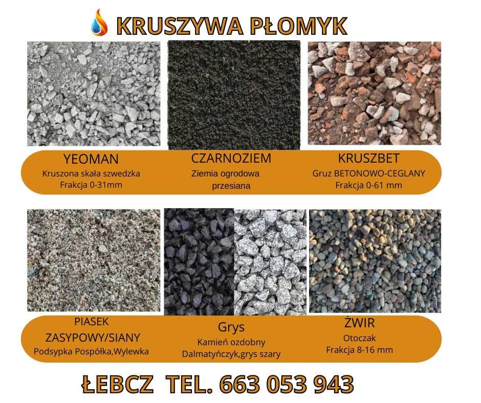 Piasek ,żwir,kruszywa,kruszbet,podsypka,kamień ozdobny