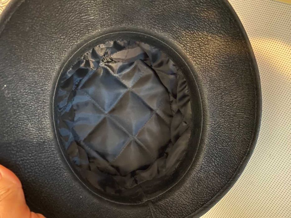 Шляпа натуральная кожа (нубук), утепленная, новая