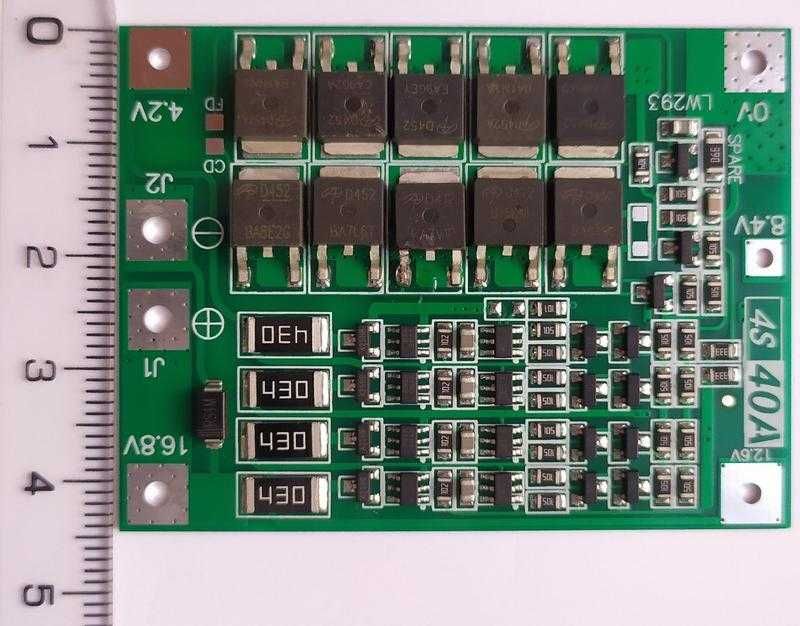 Контролер зарядки bms 4s 40A balance модуль захисту