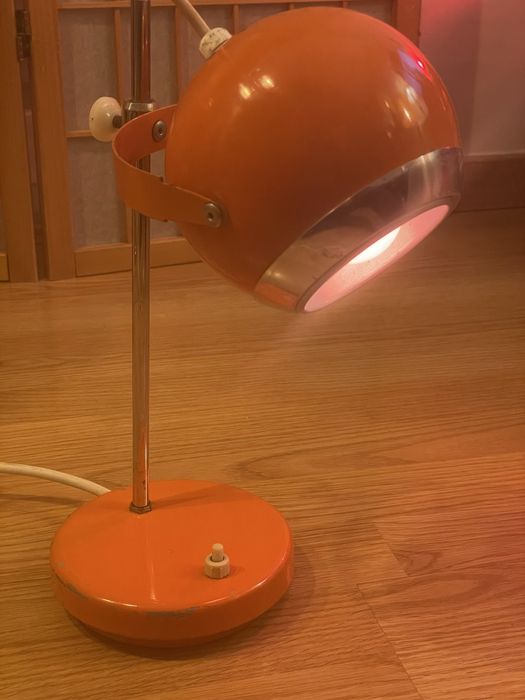 Candeeiro Lamp Orange Space Age Mod Century Design Eyeball Vintage
