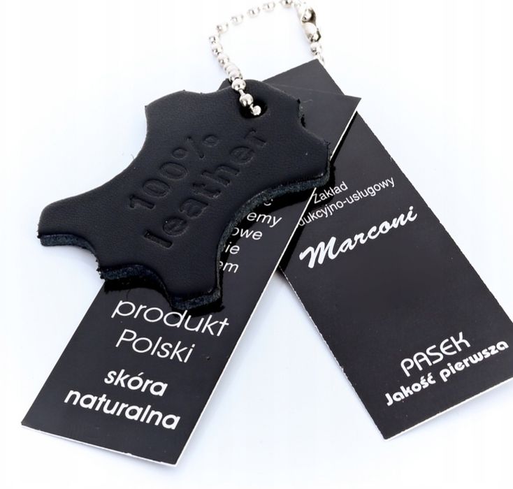 NOWY skórzany biały damski pasek marki Marconi