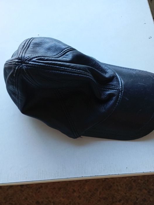 Бейсболка кожаная размер 58чёрная
