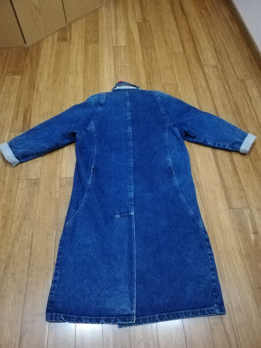 Starocie wykopki-UNIKAT- piękny jeansowy płaszcz