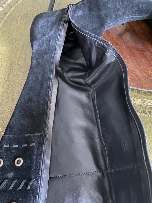 Сапоги высокие, модельные, замша. Италия/Лондон