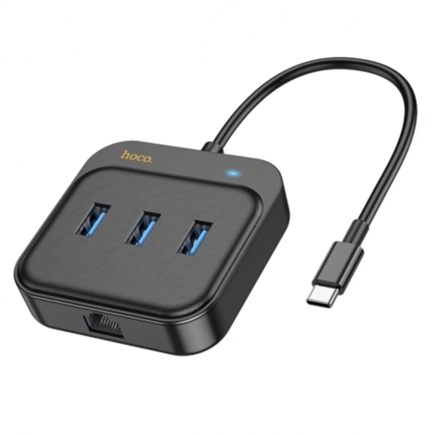 USB Hub для ноутбука HOCO HB35  4-in-1 Gigabit Ethernet Adapter
