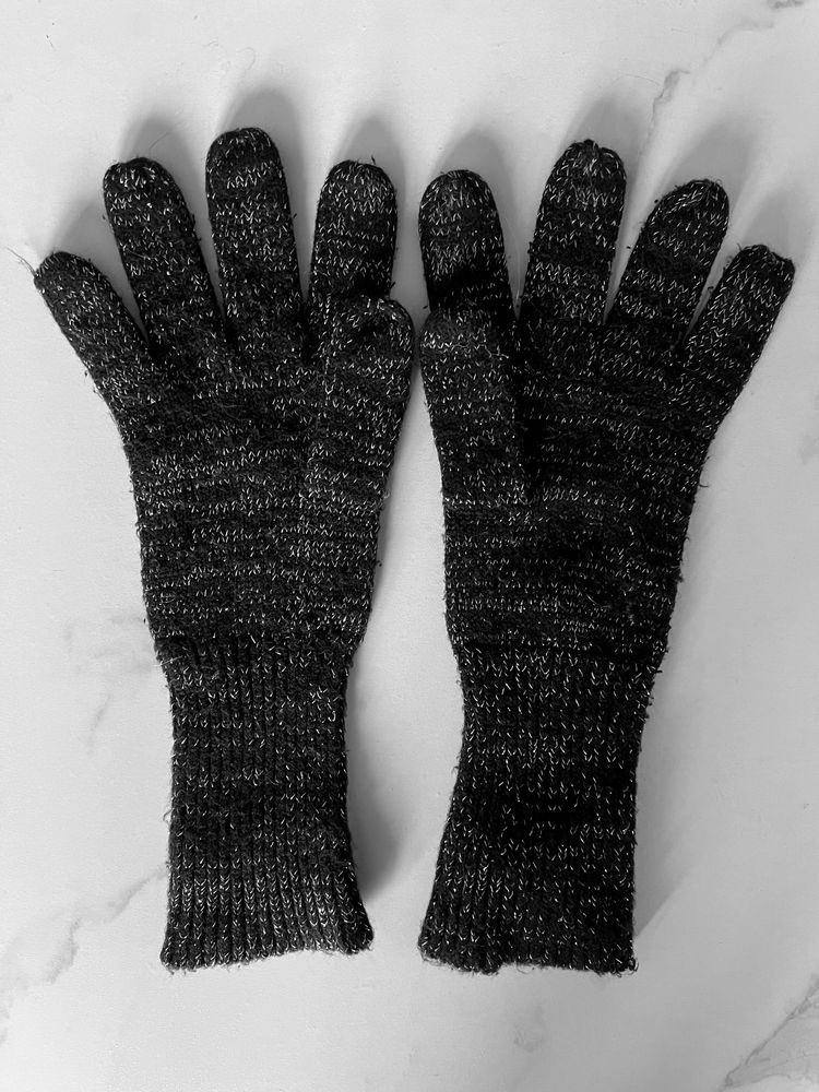 Rękawiczki Gosia Baczyńska GLook lureks czarne srebrne zimowe