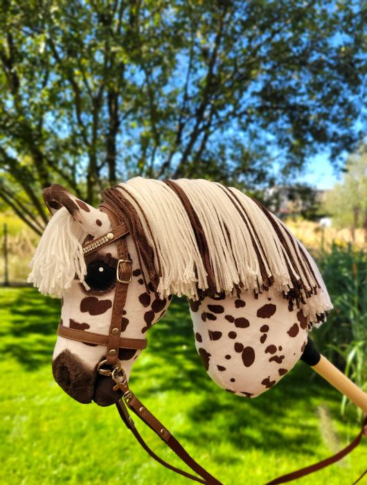 Konik Hobby Horse A4 ręcznie szyty z minky, zestaw z ogłowiem #18