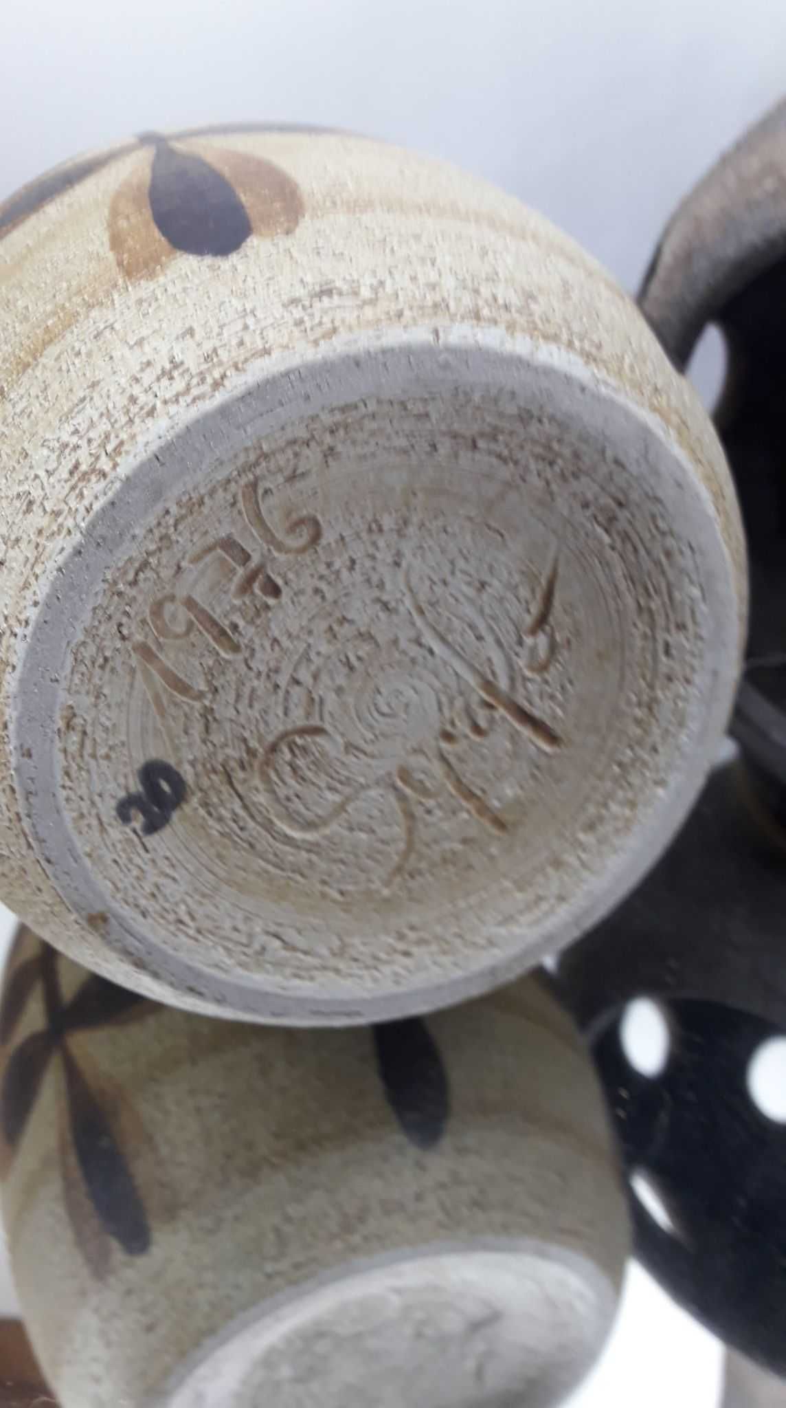 Stara ceramika wazon Sgrafo świecznik na T-Light WGP Design Vintage