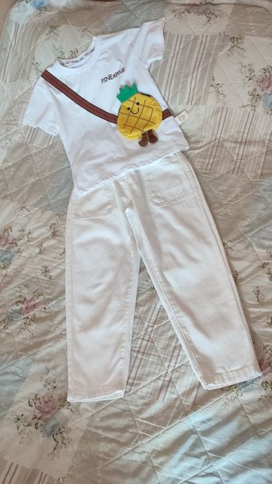 Джинси мом футболка