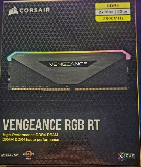 Ram Corsair Vengeance RGB 32GB (2x16GB DDR4-3600MHz CL16]