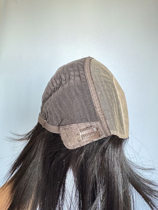 Парик из натуральных волос с имитацией кожи головы, женский коричневый